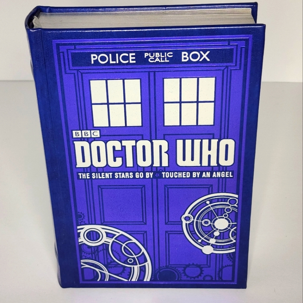 NWOT Leather bound style Doctor Who two stories book. Tardis cover.